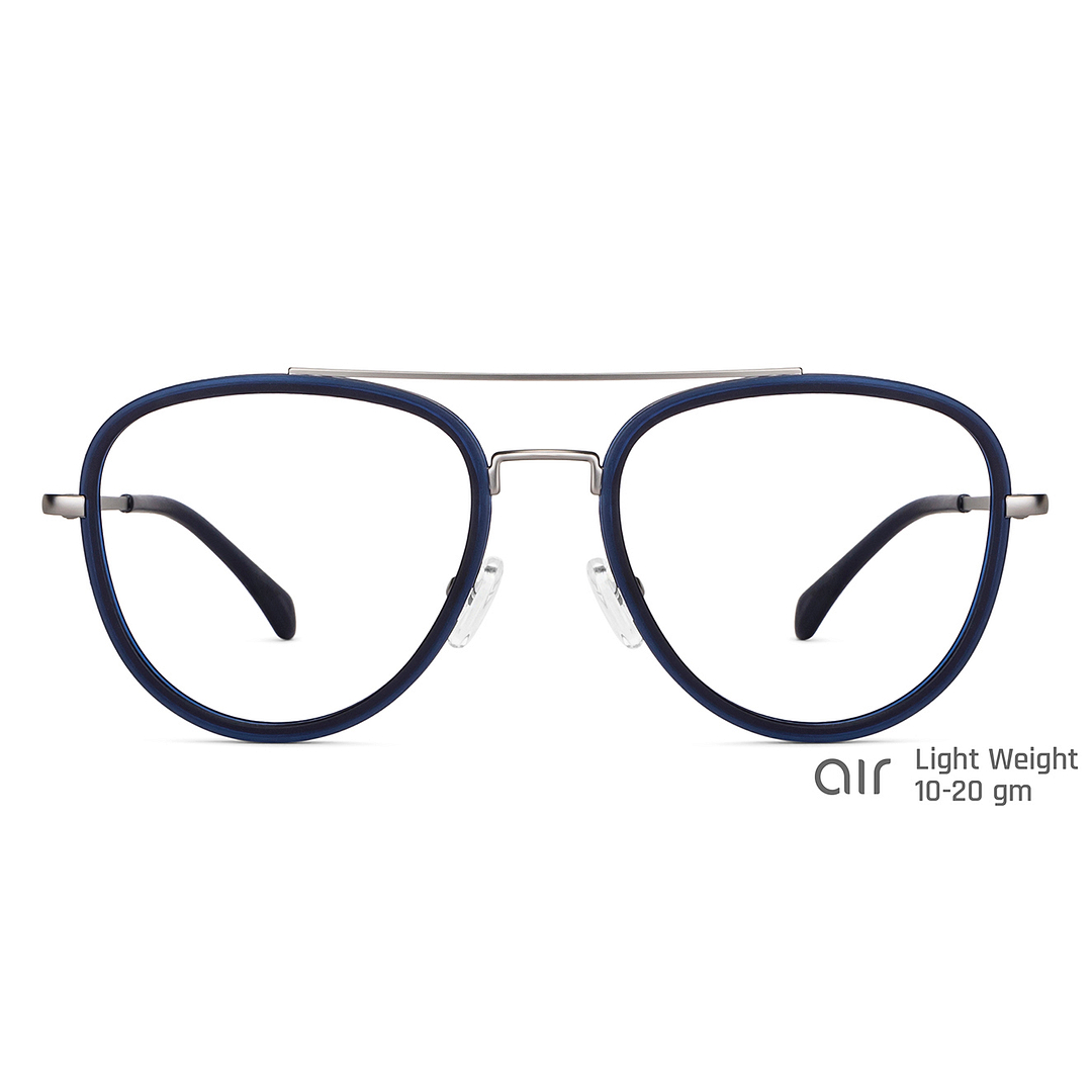 Lenskart Air Online Sky Blue Full Rim Aviator left side