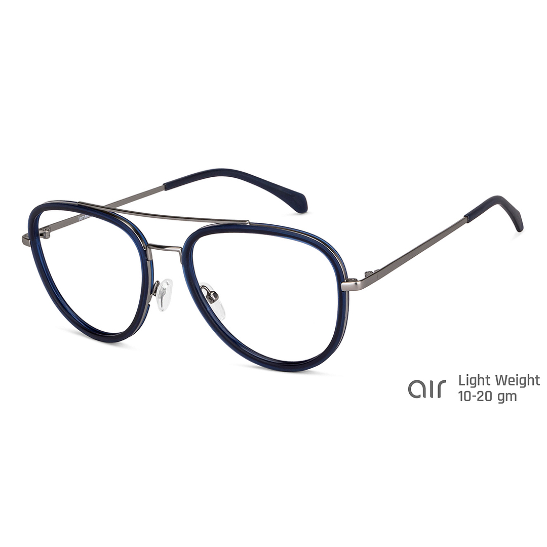 Lenskart Air Online Sky Blue Full Rim Aviator right side