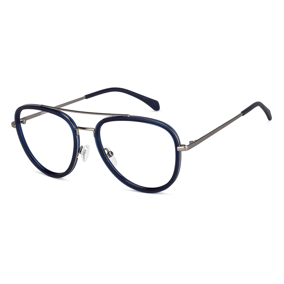 Lenskart Air Online Sky Blue Full Rim Aviator right side