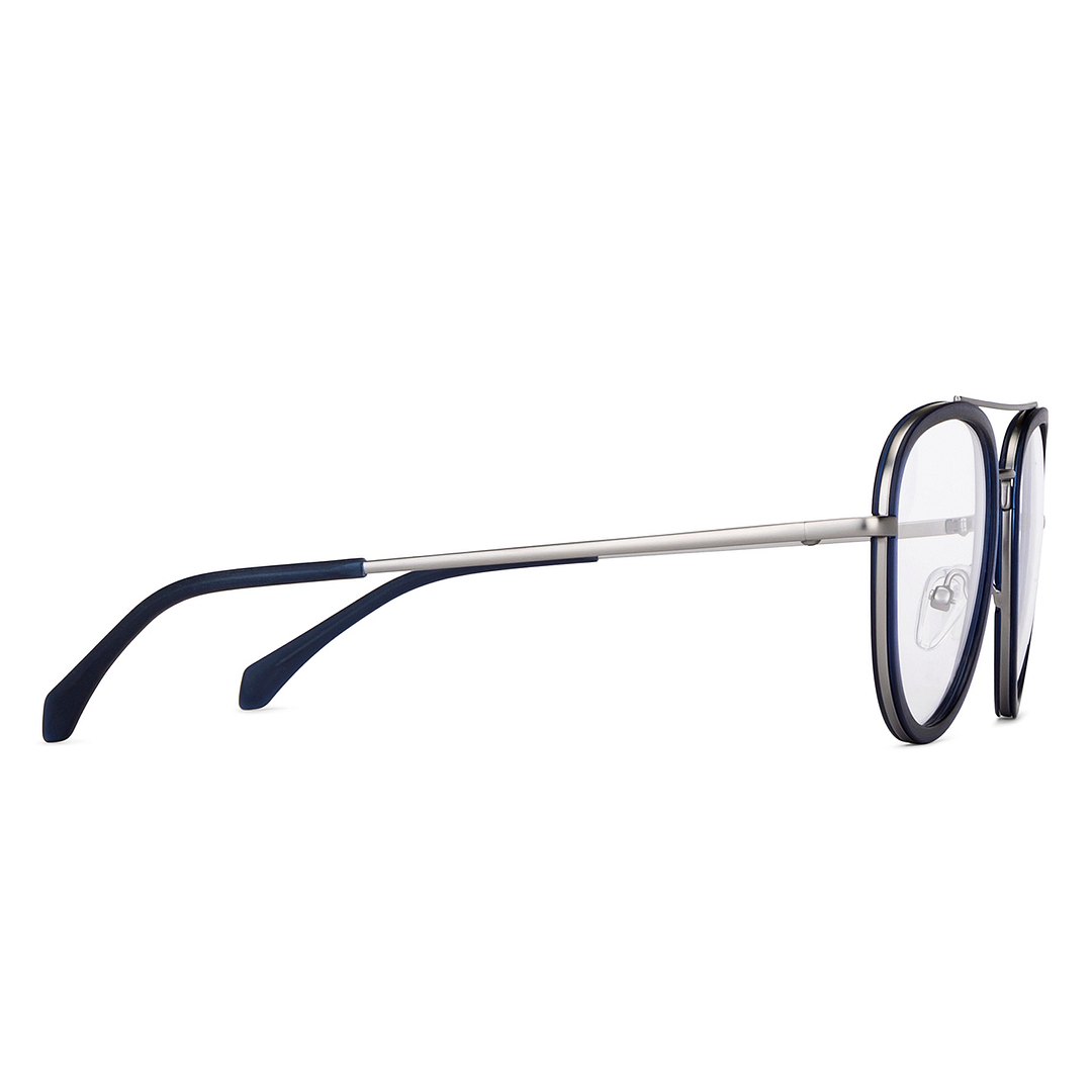 Lenskart Air Online Sky Blue Full Rim Aviator left side