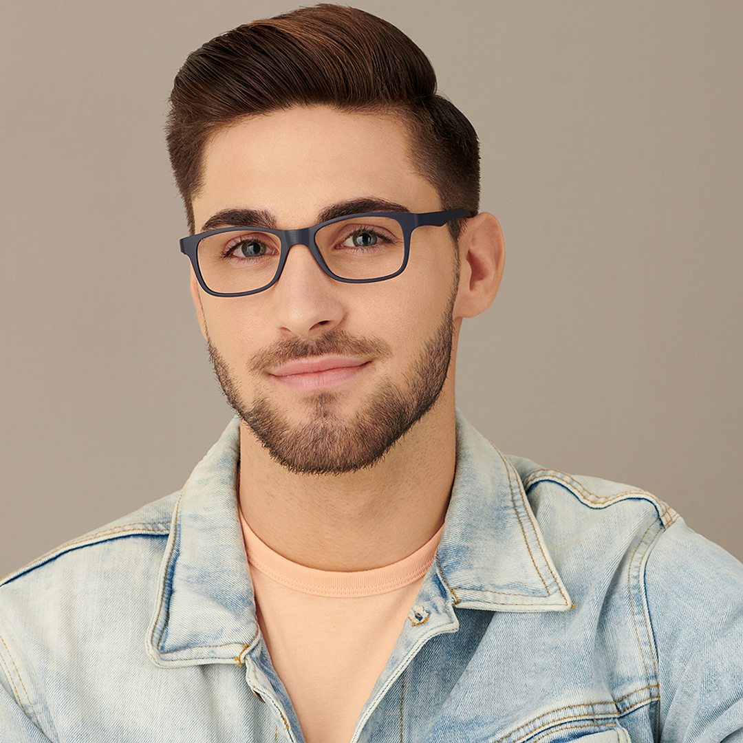 Lenskart Air Online Navy Blue Full Rim Rectangle left side