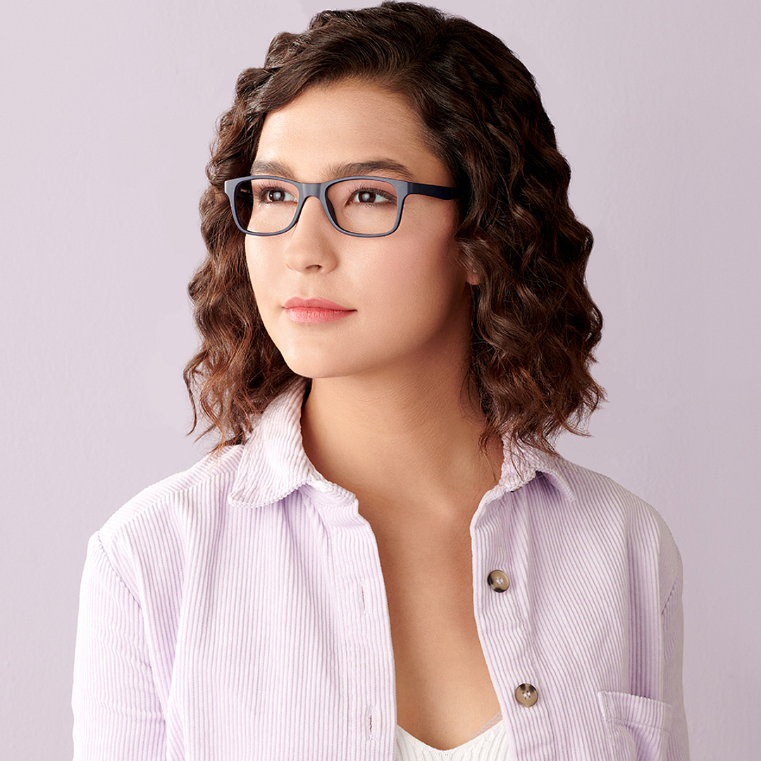 Lenskart Air Online Navy Blue Full Rim Rectangle left side