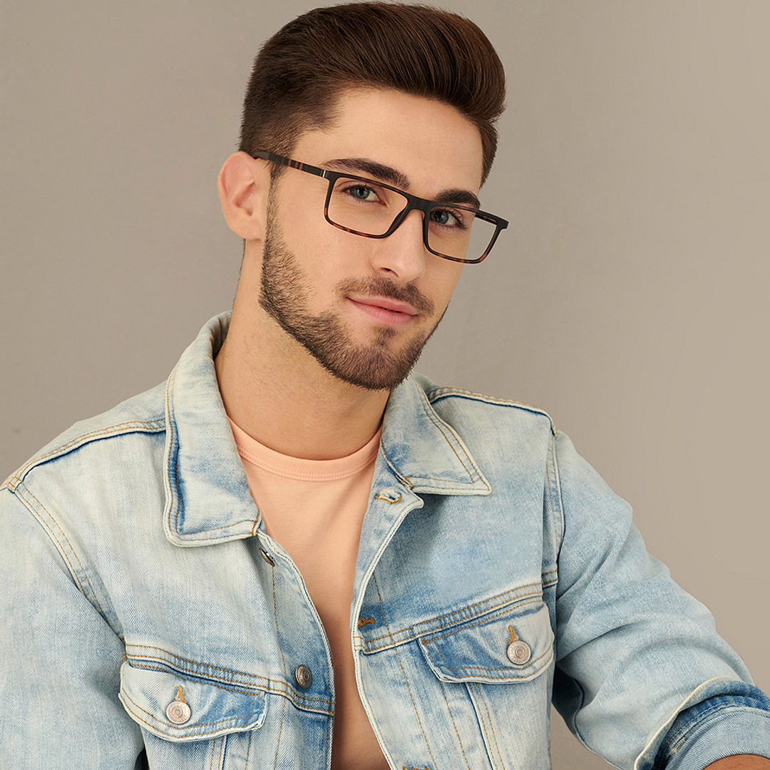 Lenskart Air Online Light Brown Full Rim Rectangle left side