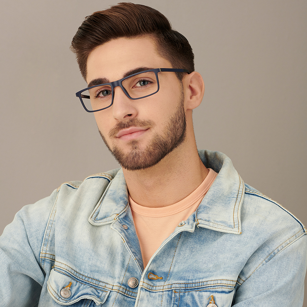 Lenskart Air Navy Blue Full Rim Rectangle right side