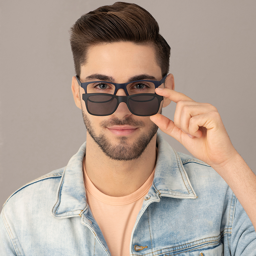 Lenskart Air Navy Blue Full Rim Rectangle left side