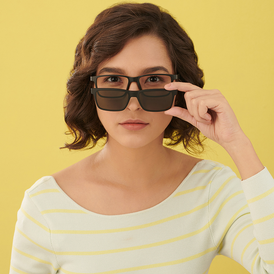 Lenskart Air Online Green Full Rim Rectangle left side