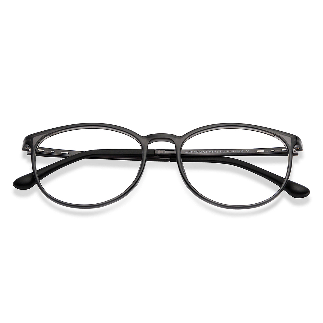 Lenskart Air Online Gray Transparent Full Rim Round left side