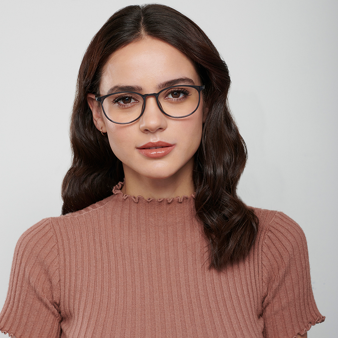 Lenskart Air Online Gray Transparent Full Rim Round left side