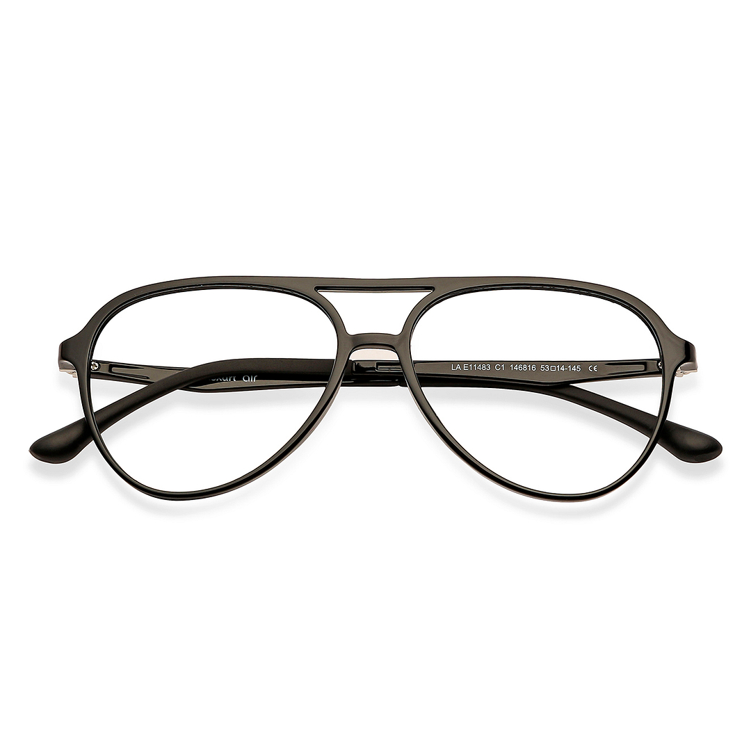 Lenskart Air Online Black Full Rim Aviator left side