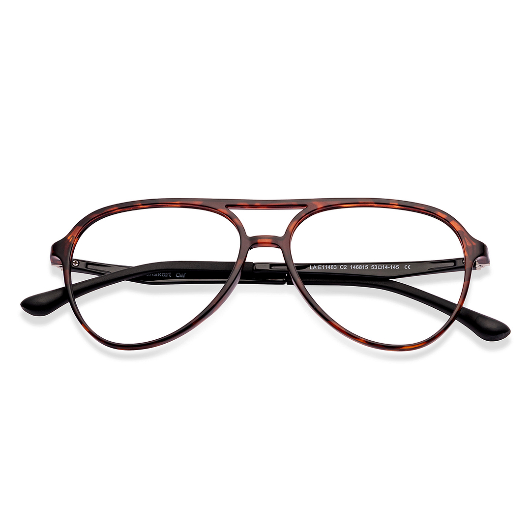 Lenskart Air Online Light Brown Full Rim Aviator left side