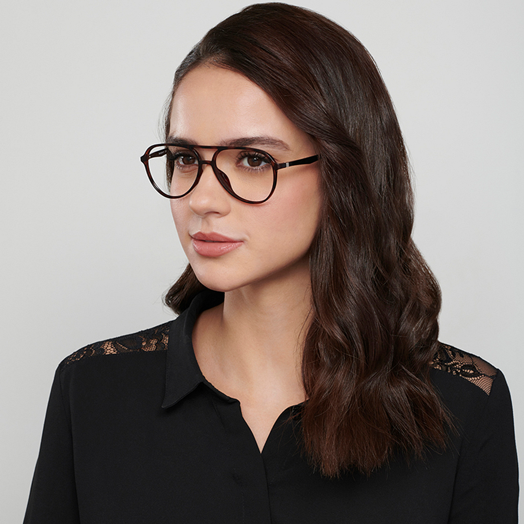 Lenskart Air Online Light Brown Full Rim Aviator right side