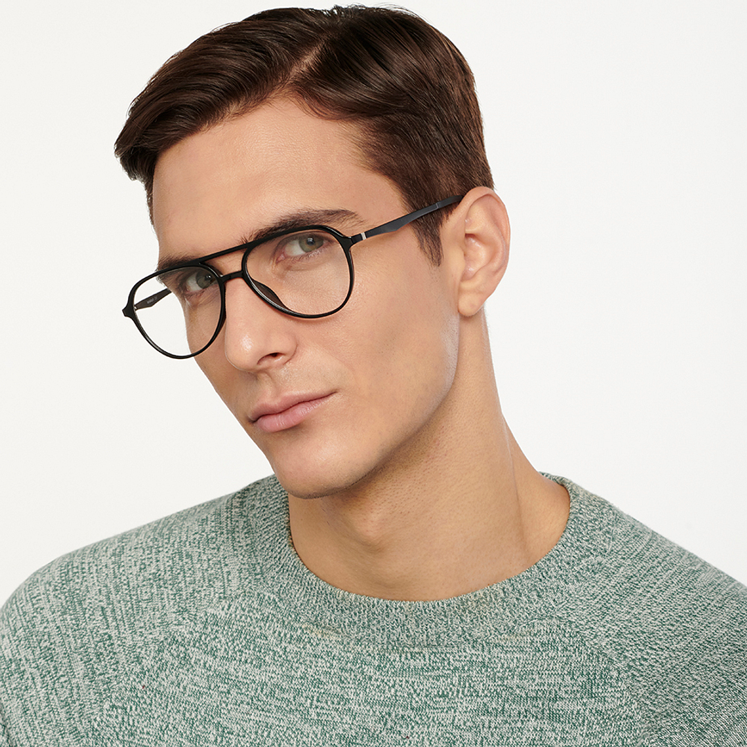 Lenskart Air Online Black Full Rim Aviator right side