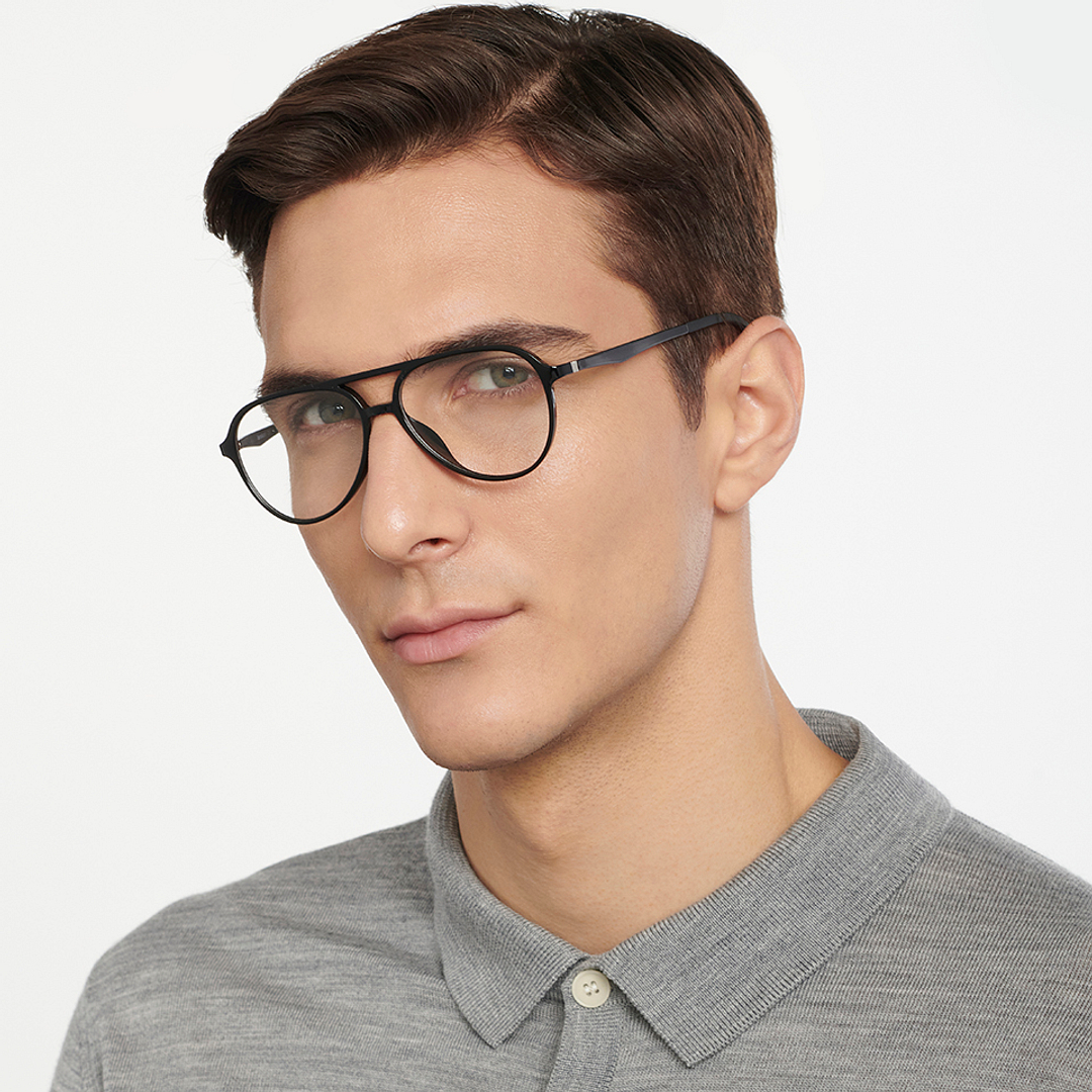 Lenskart Air Online Black Full Rim Aviator right side