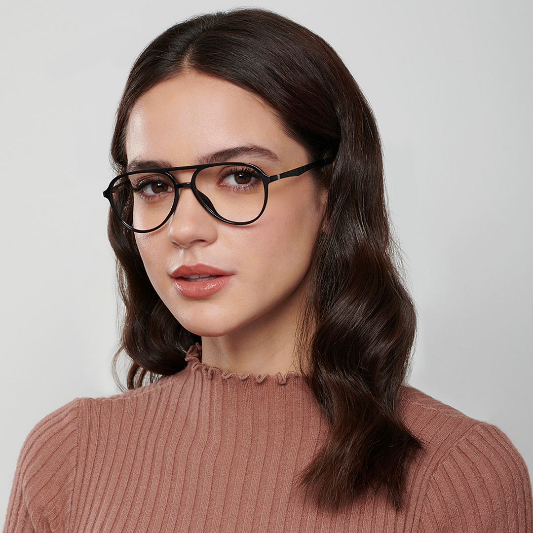 Lenskart Air Online Black Full Rim Aviator left side