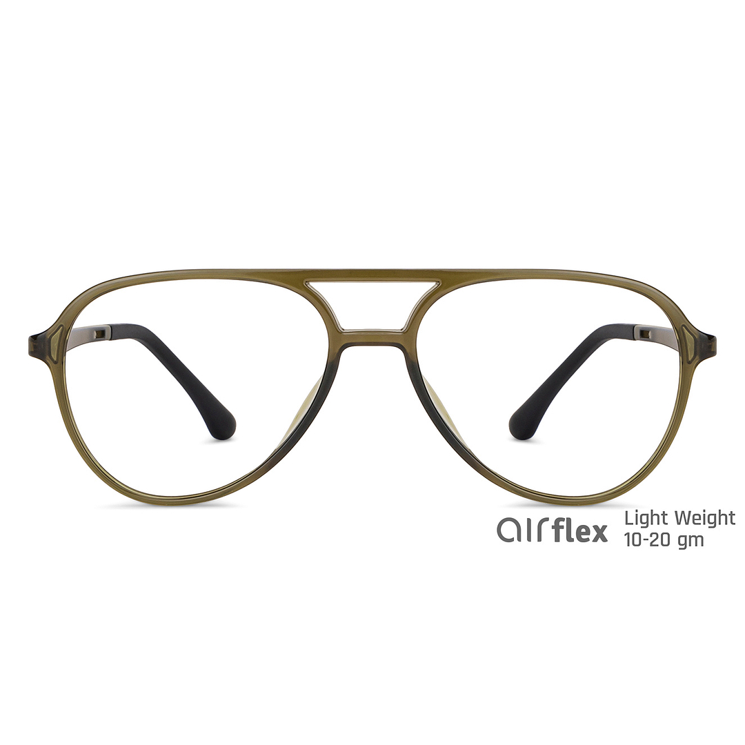 Lenskart Air Online Green Transparent Full Rim Aviator left side