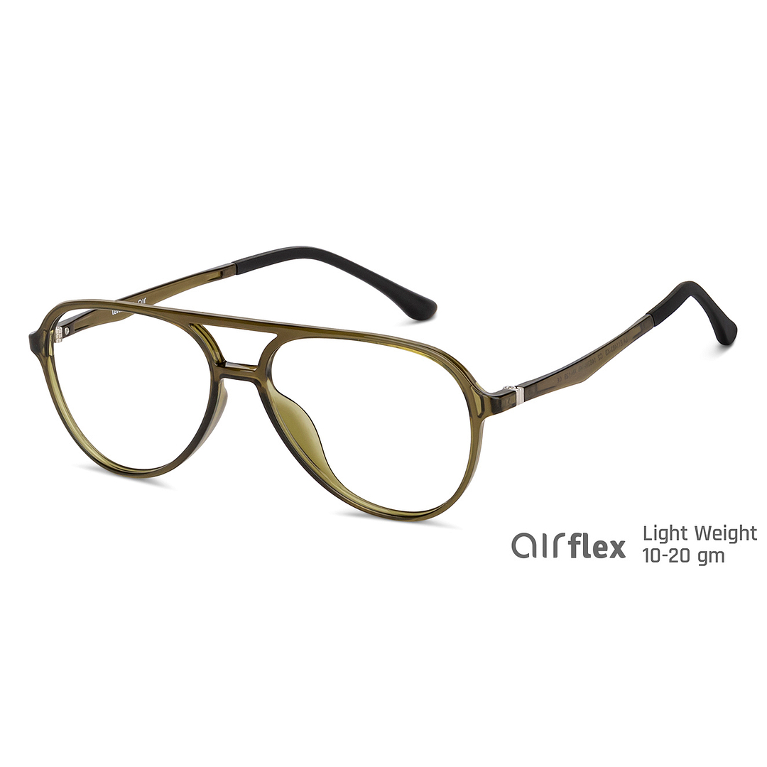 Lenskart Air Online Green Transparent Full Rim Aviator right side