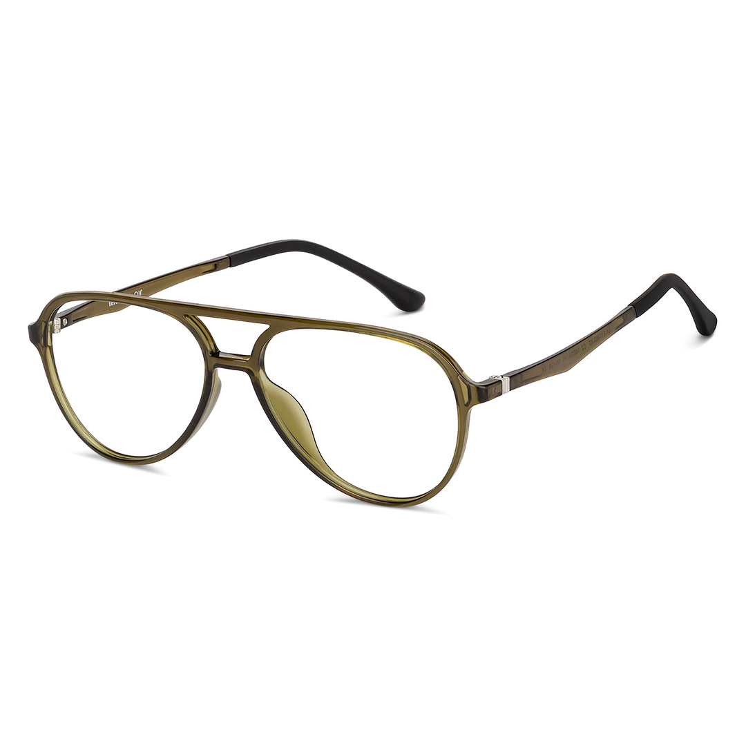 Lenskart Air Online Green Transparent Full Rim Aviator right side