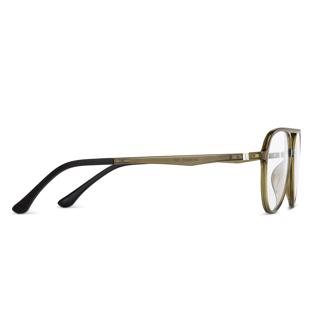 Lenskart Air Online Green Transparent Full Rim Aviator left side