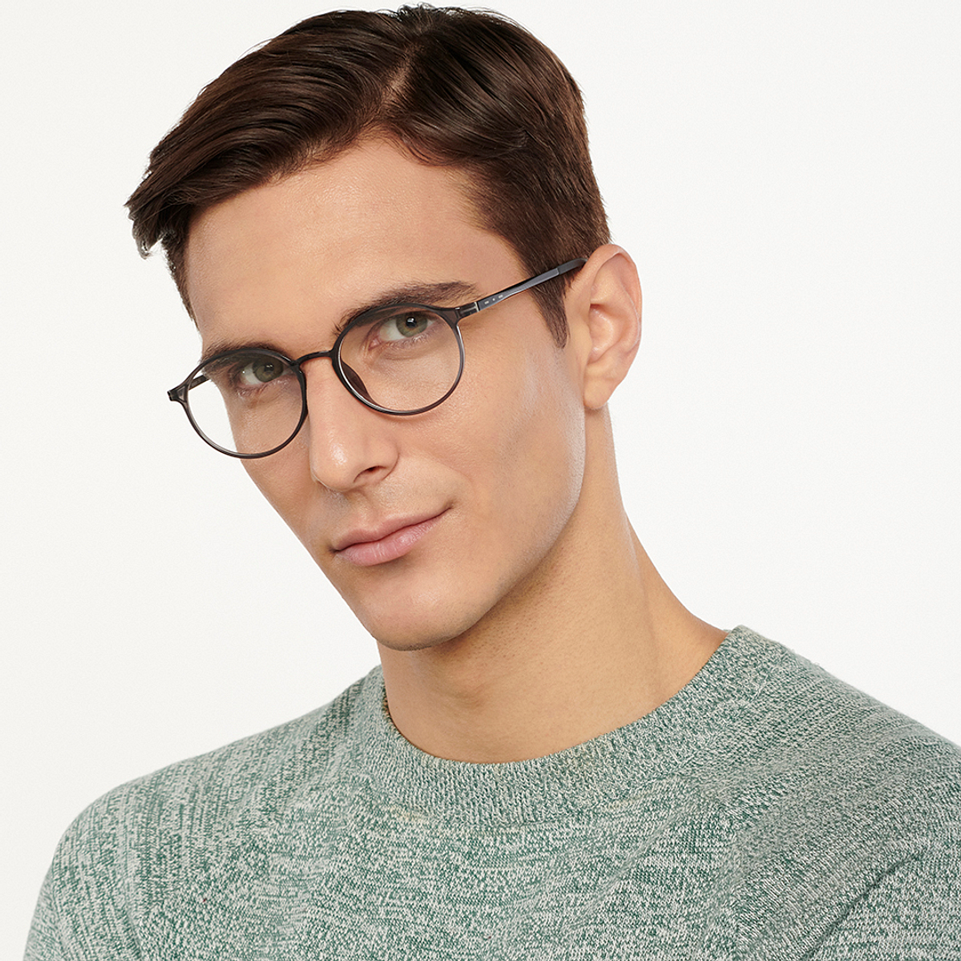 Lenskart Air Online Gray Transparent Full Rim Round right side