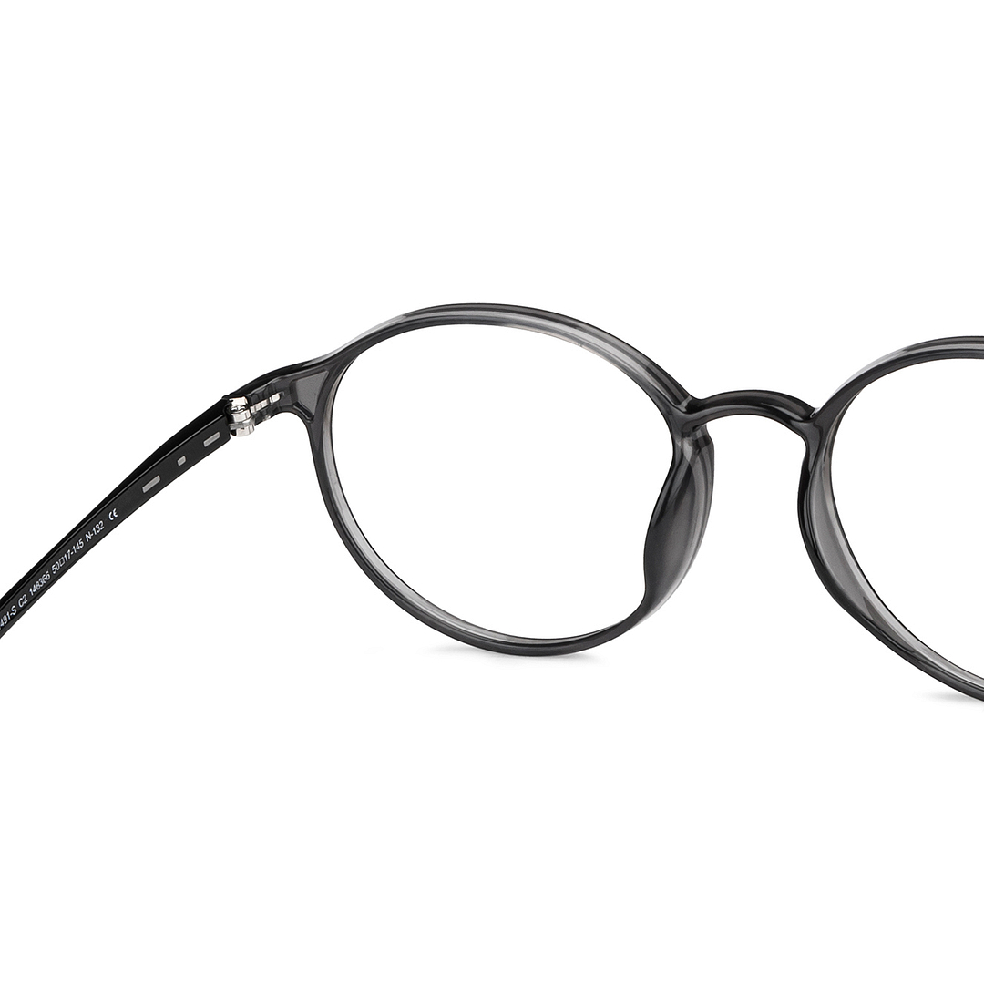 Lenskart Air Online Gray Transparent Full Rim Round right side