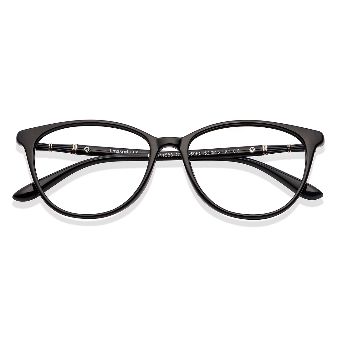 Lenskart Air Online Black Full Rim Cat Eye left side