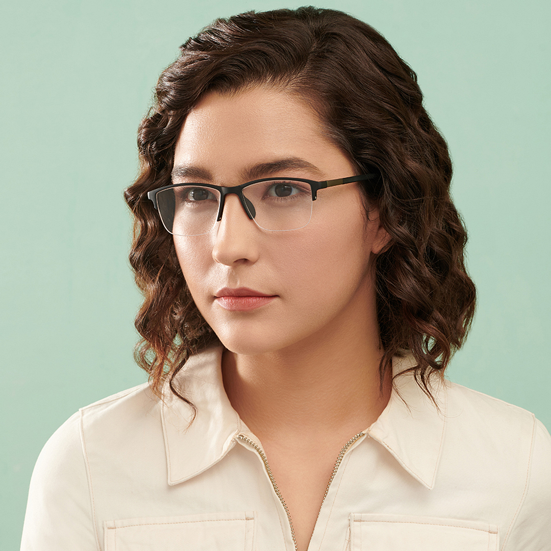 Lenskart Air Online Black Half Rim Rectangle right side