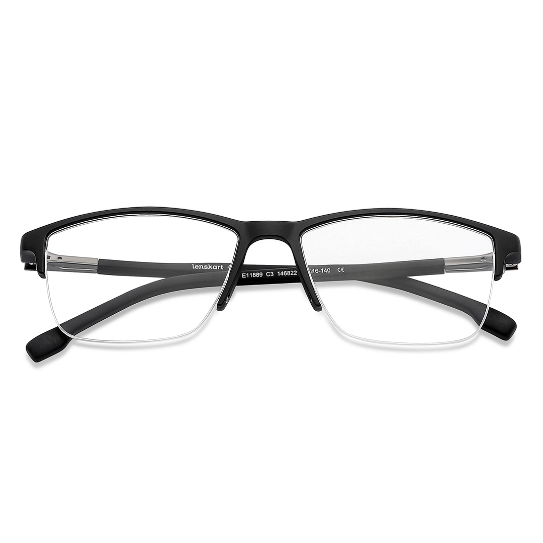 Lenskart Air Online Black Half Rim Rectangle left side