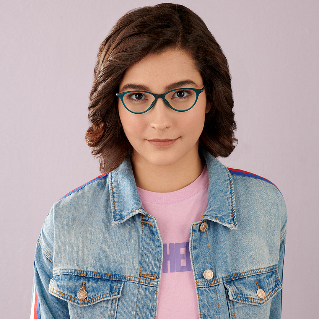 Lenskart Air Online Sky Blue Full Rim Cat Eye right side