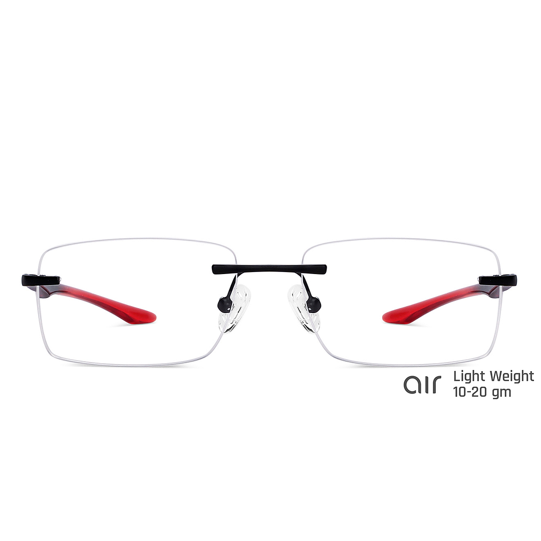 Lenskart Air Online Black Rimless Rectangle left side