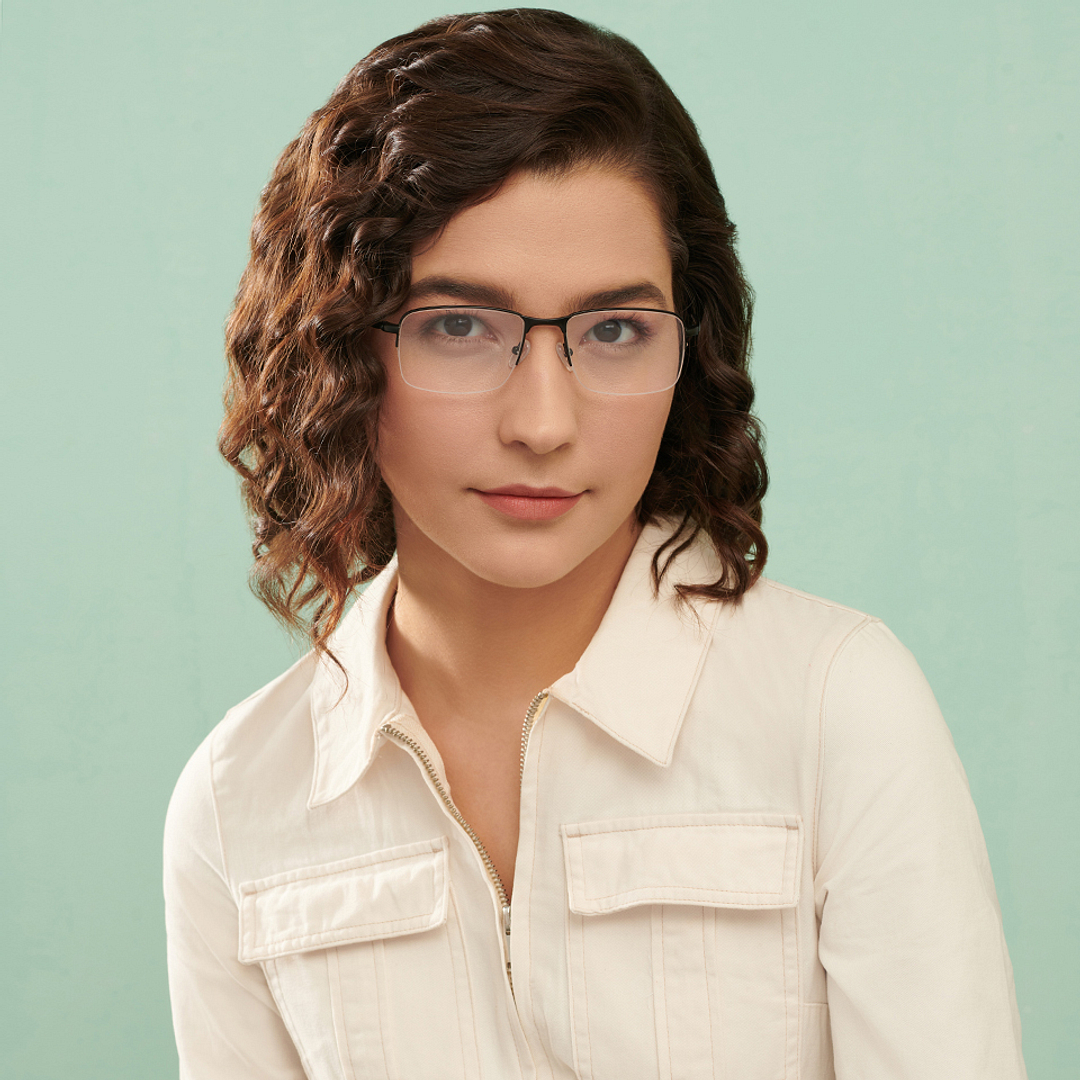 Lenskart Air Online Black Half Rim Rectangle left side