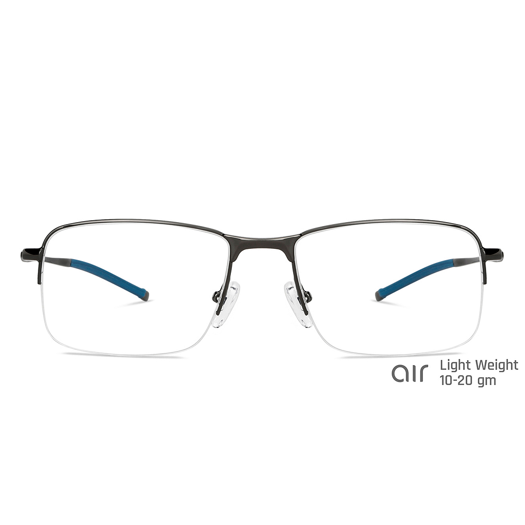 Lenskart Air Online Mid Gunmetal Half Rim Rectangle left side