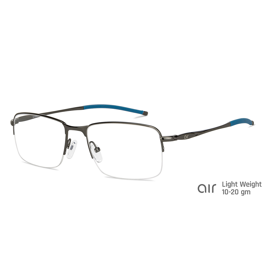 Lenskart Air Online Mid Gunmetal Half Rim Rectangle right side