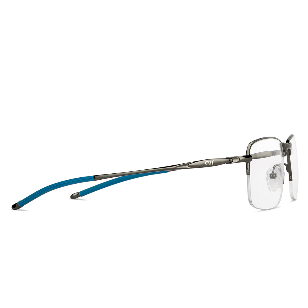 Lenskart Air Online Mid Gunmetal Half Rim Rectangle left side