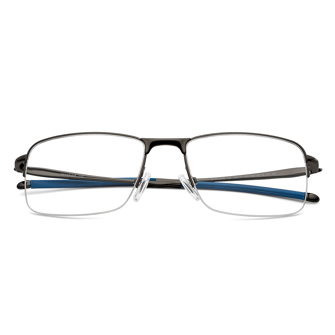 Lenskart Air Online Mid Gunmetal Half Rim Rectangle left side