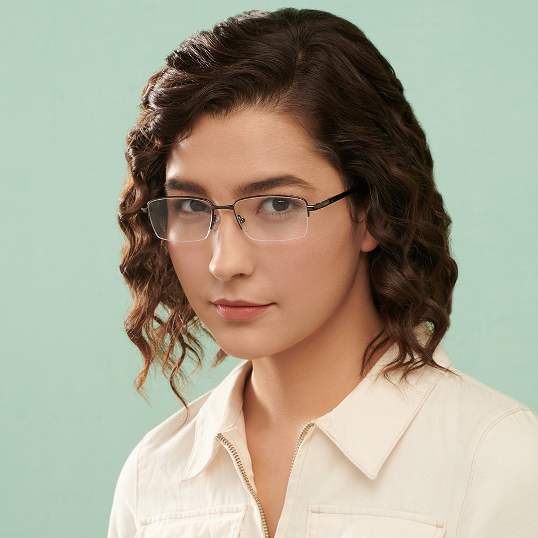Lenskart Air Online Mid Gunmetal Half Rim Rectangle right side