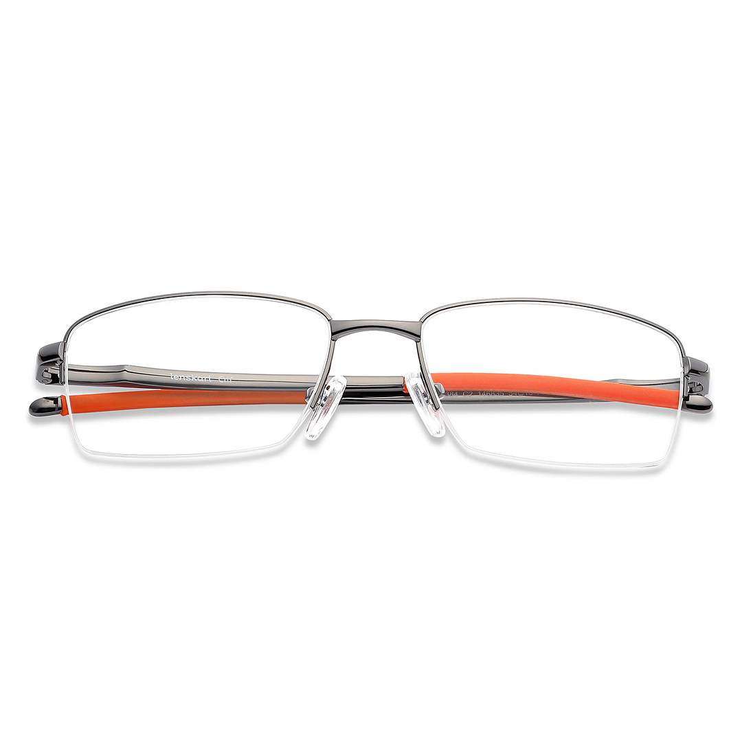 Lenskart Air Online Mid Gunmetal Half Rim Rectangle left side