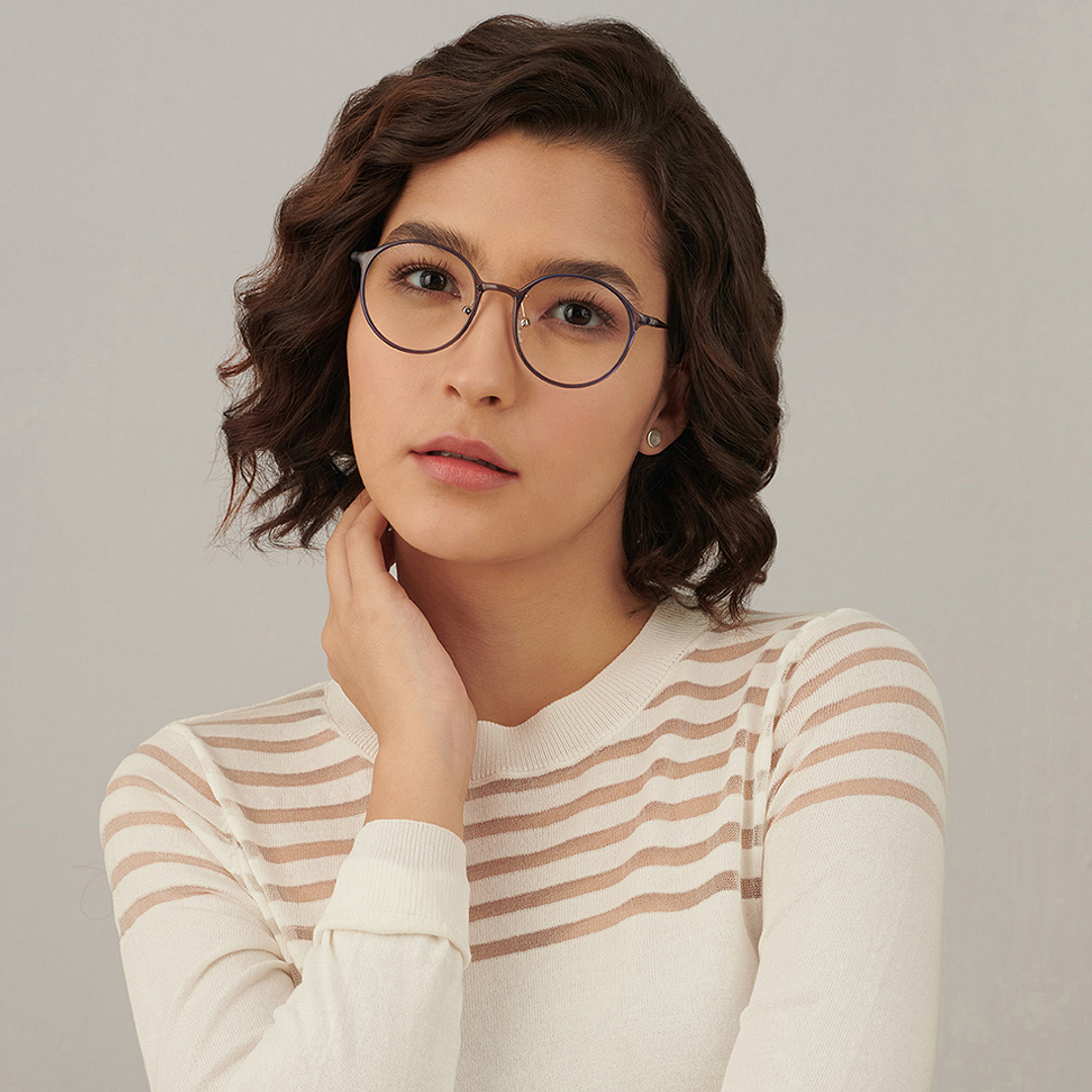 Lenskart Air Online Purple Transparent Full Rim Round left side