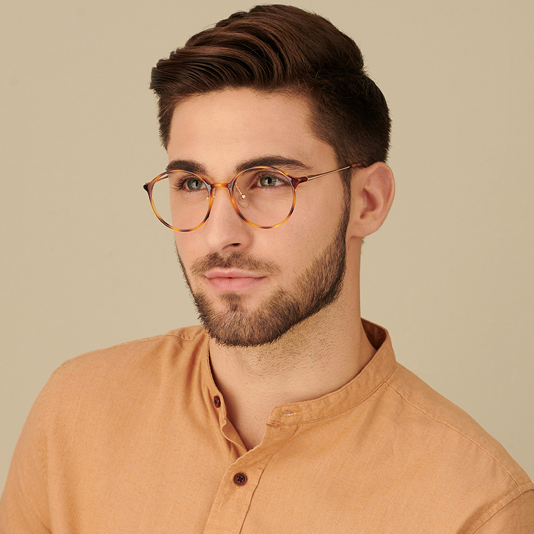 Lenskart Air Screen Glasses Light Brown Full Rim Round left side