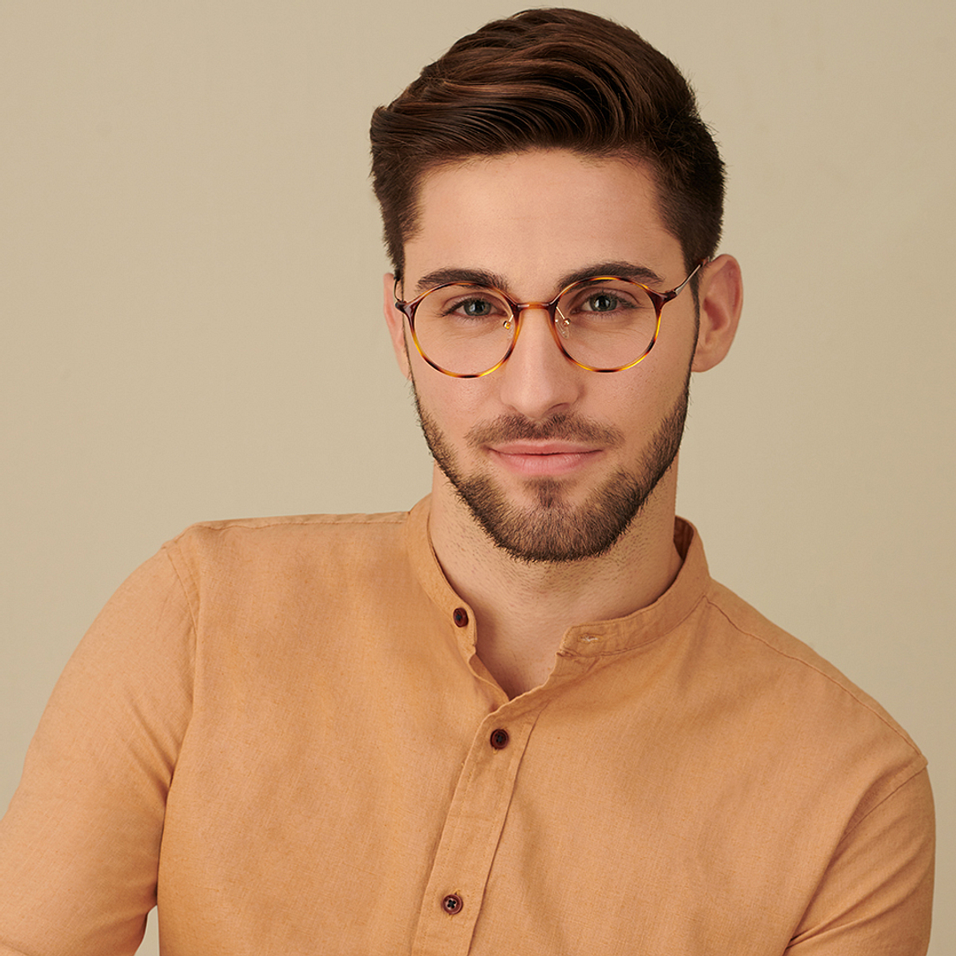 Lenskart Air Screen Glasses Light Brown Full Rim Round right side