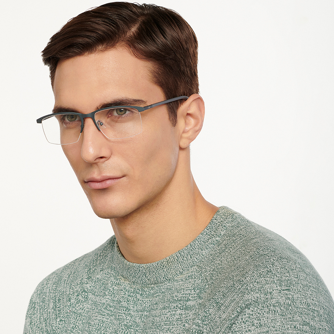 Lenskart Air Online Light Gray Half Rim Rectangle right side