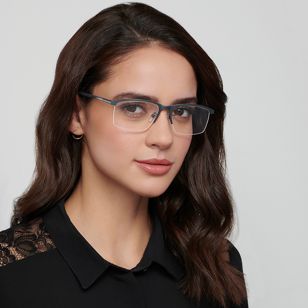 Lenskart Air Online Light Gray Half Rim Rectangle right side