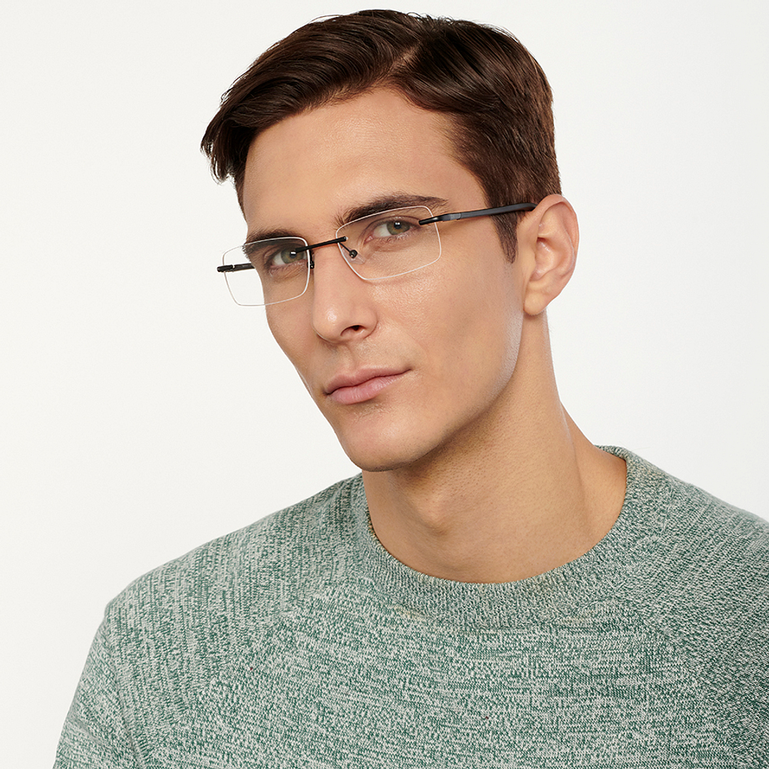 Lenskart Air Online Black Rimless Rectangle right side