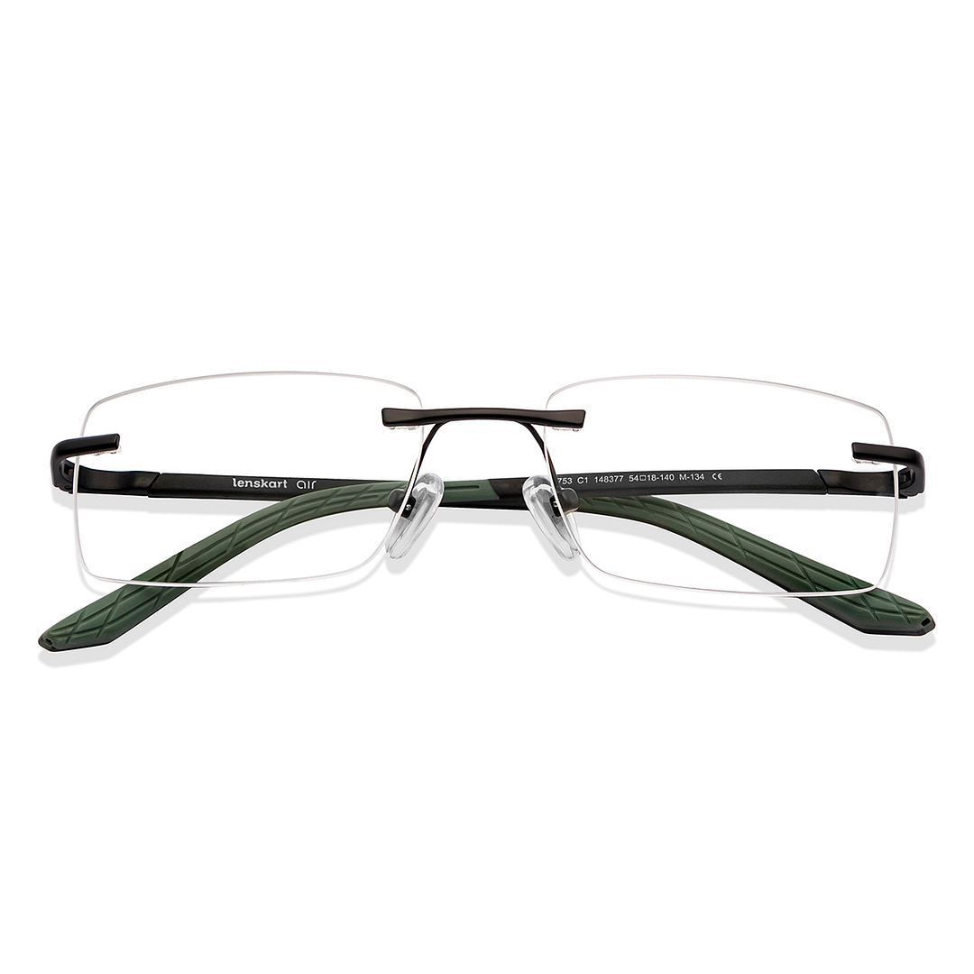 Lenskart Air Online Black Rimless Rectangle left side