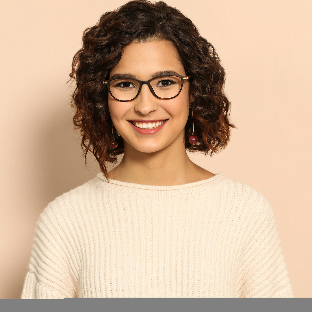 Lenskart Air Online Light Brown Full Rim Cat Eye left side