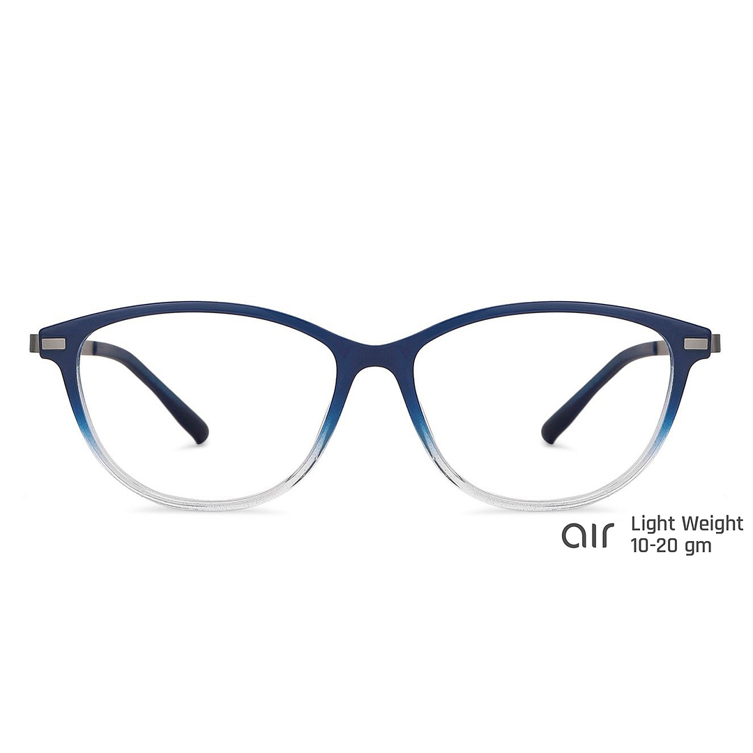 Lenskart Air Online Blue Transparent Full Rim Cat Eye left side