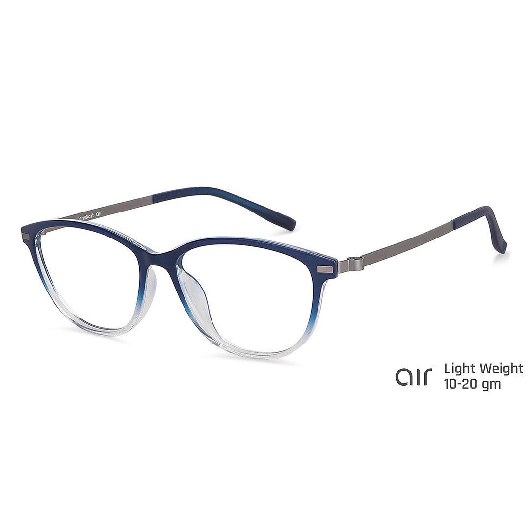 Lenskart Air Online Blue Transparent Full Rim Cat Eye right side
