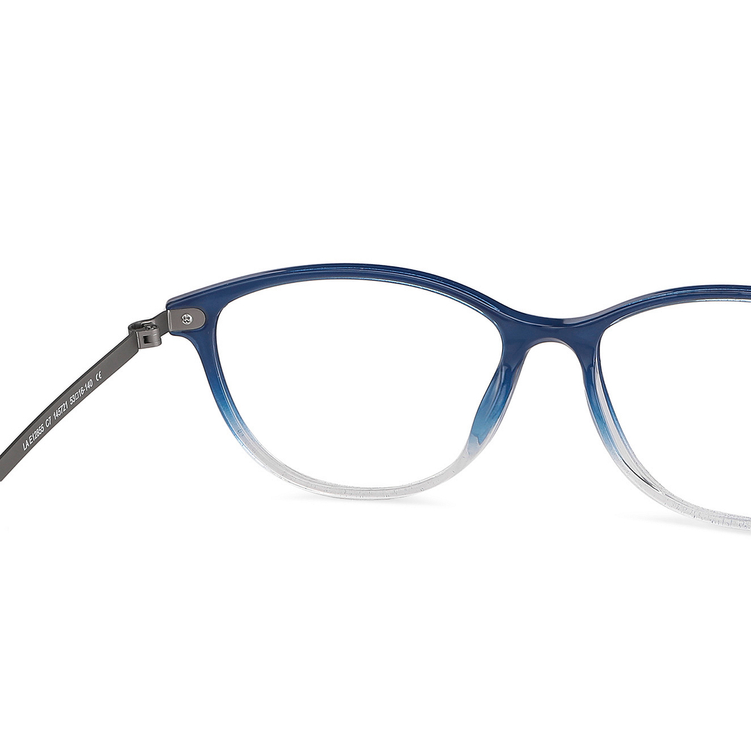 Lenskart Air Online Blue Transparent Full Rim Cat Eye right side
