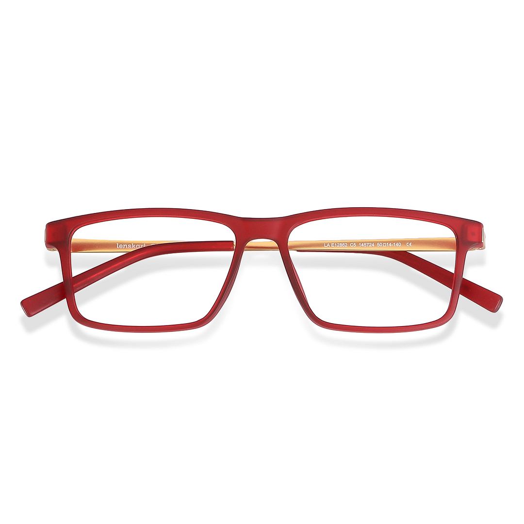 Lenskart Air Online Red Full Rim Rectangle left side