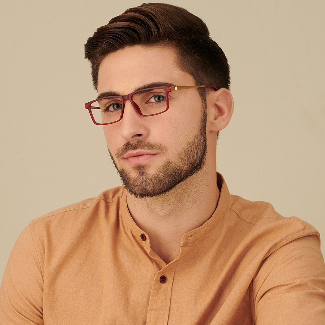 Lenskart Air Online Red Full Rim Rectangle left side