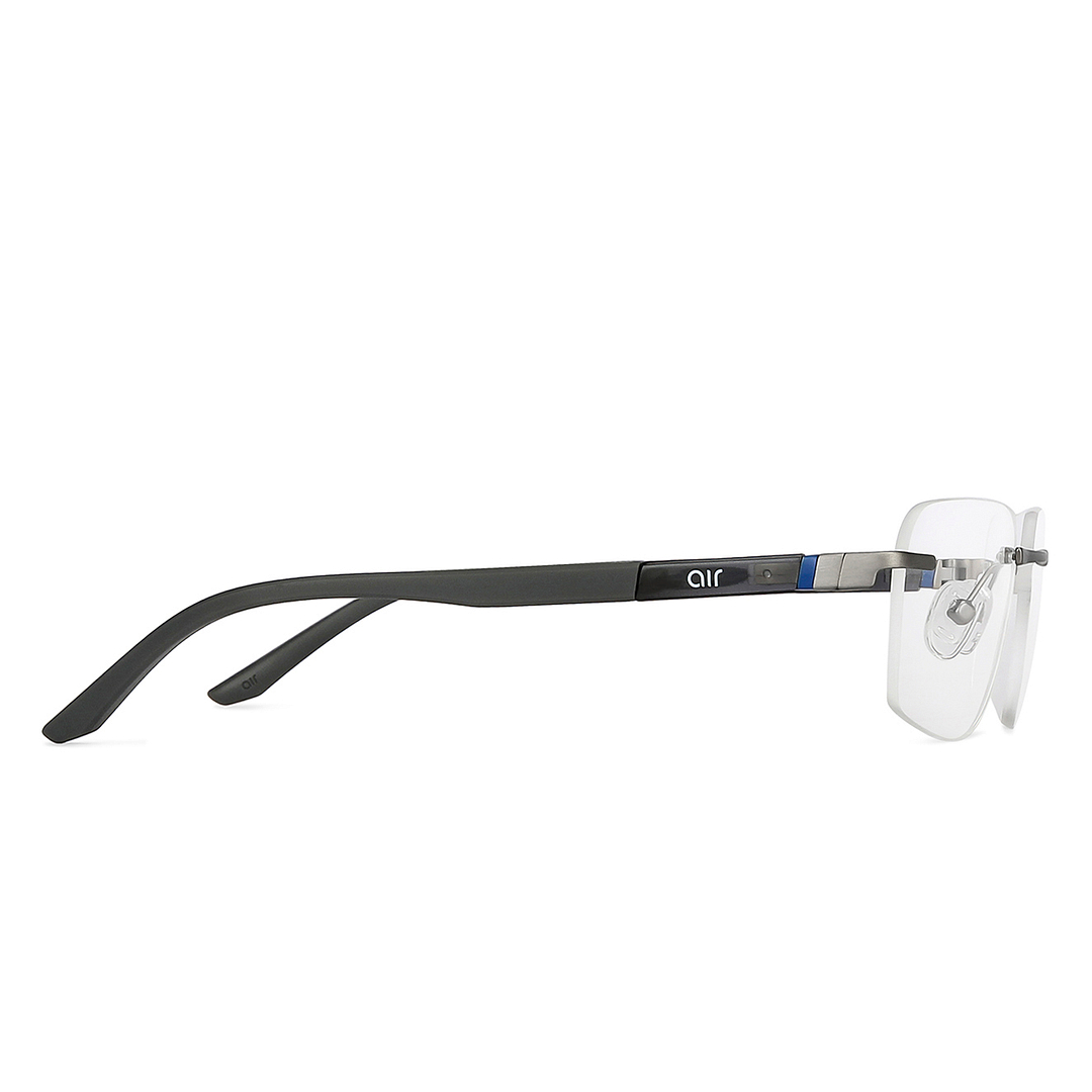 Lenskart Air Online Mid Gunmetal Rimless Rectangle left side